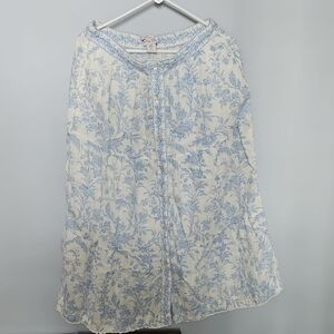 Laura Ashley Maxi Skirt in Blue and Cream Floral